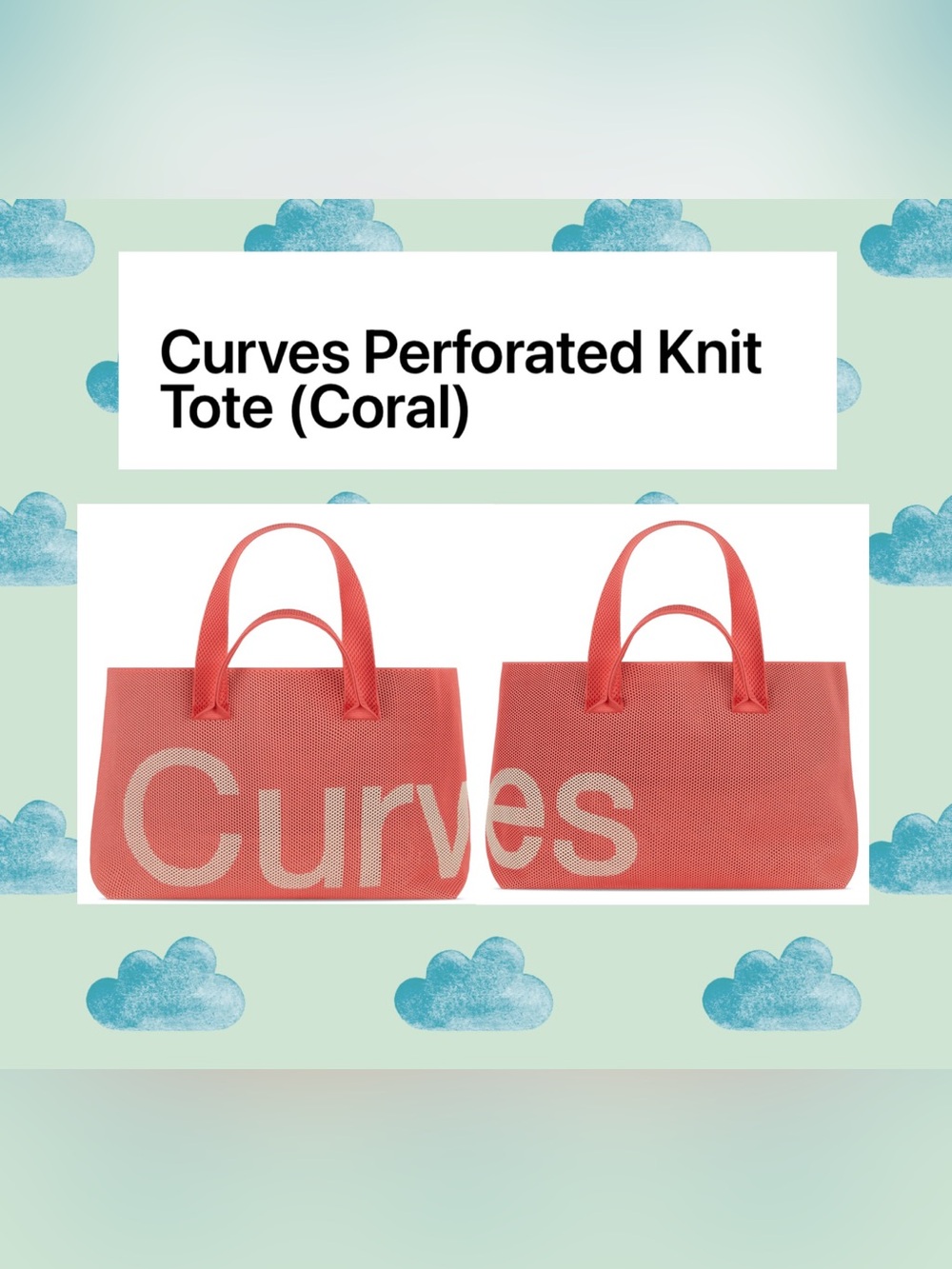 Curves Perforated Knit Tote — Coral